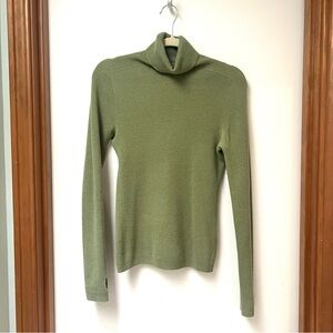 Olive Green Women's Turtleneck Sweater